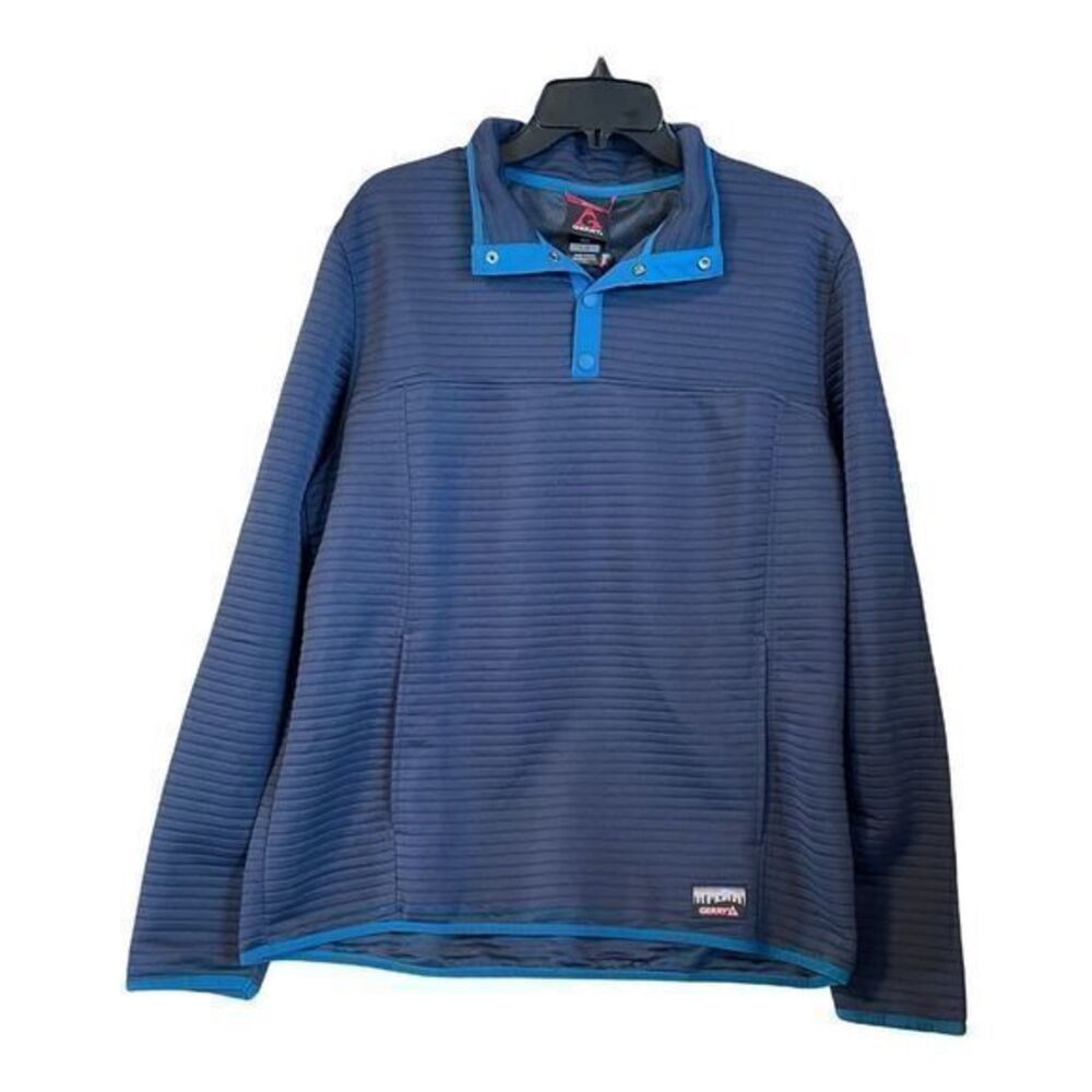 Gerry Sweatshirt Mens Size Large Long Sleeve Pullover 1/4 Snap Collared